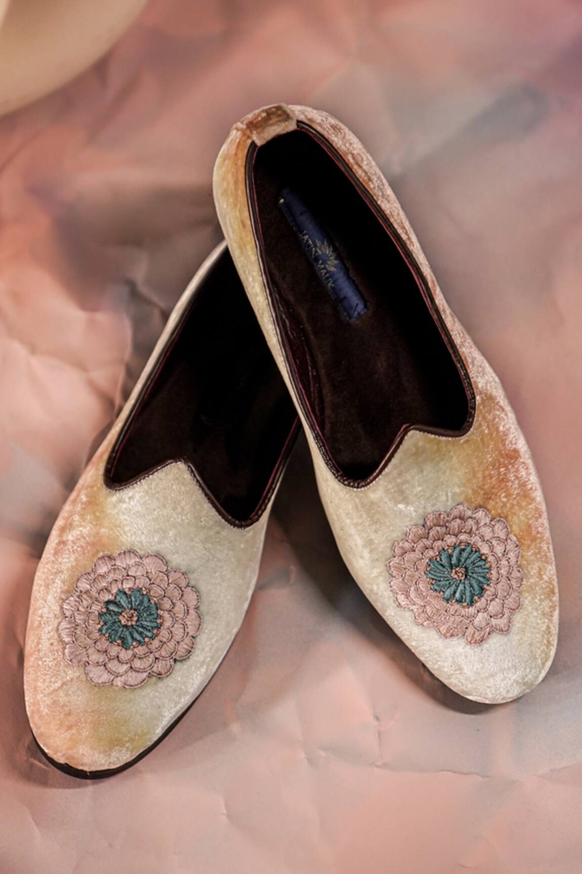 Jatin Malik Velvet Hand Embroidered Juttis 