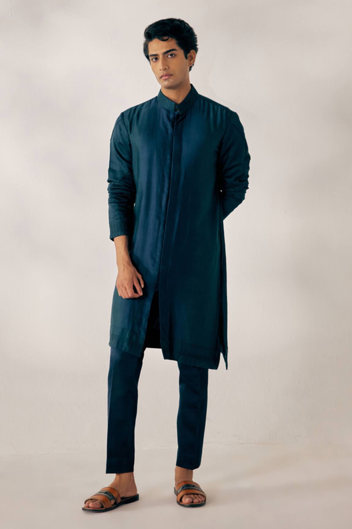 Jatin Malik Linen Silk Kurta Set 