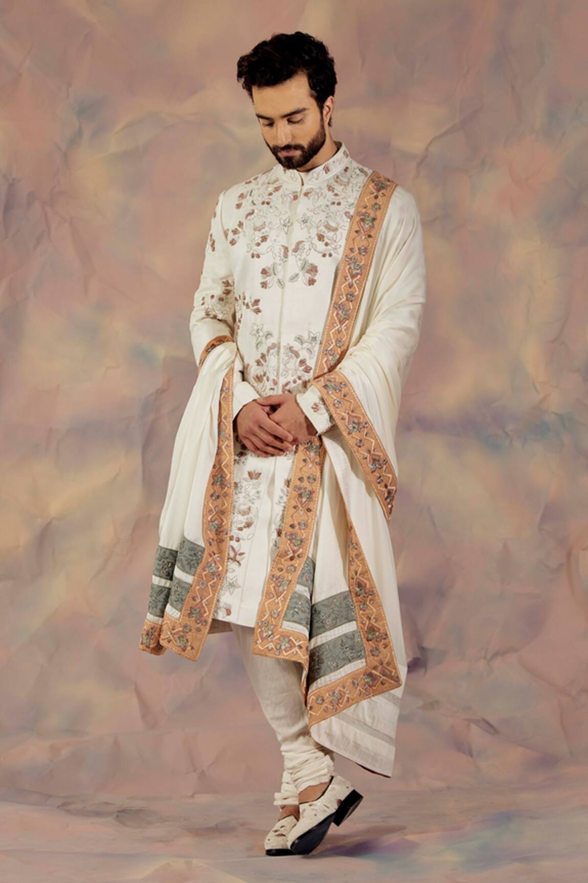 Jatin Malik Floral Embroidered Stole