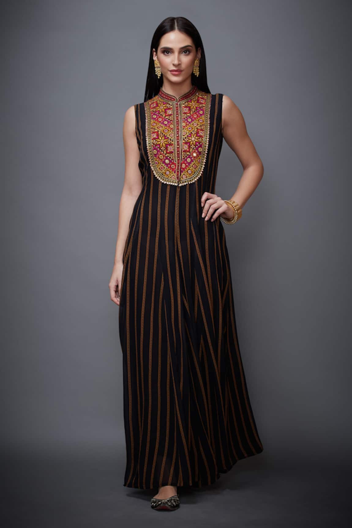 RI.Ritu Kumar Striped Flared Jumpsuit 