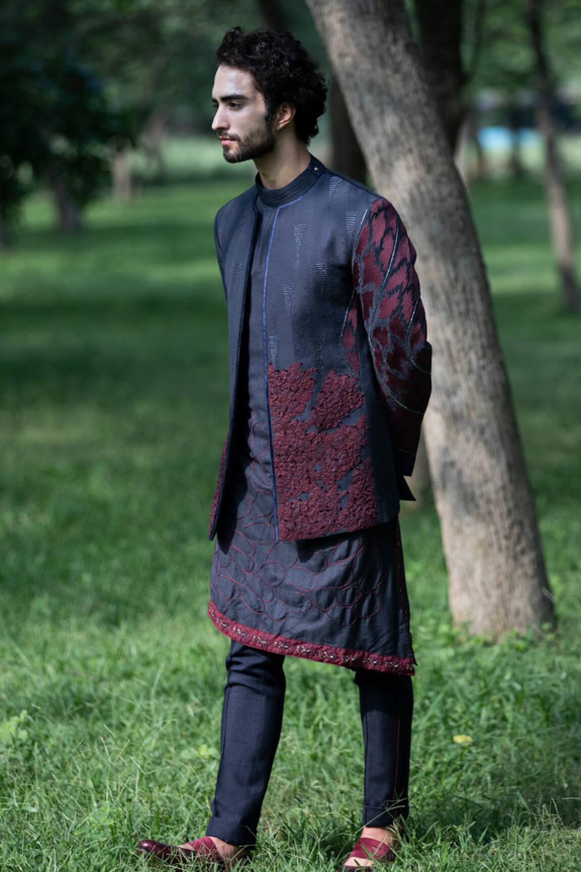 Jatin Malik Embroidered Jacket & Kurta Set
