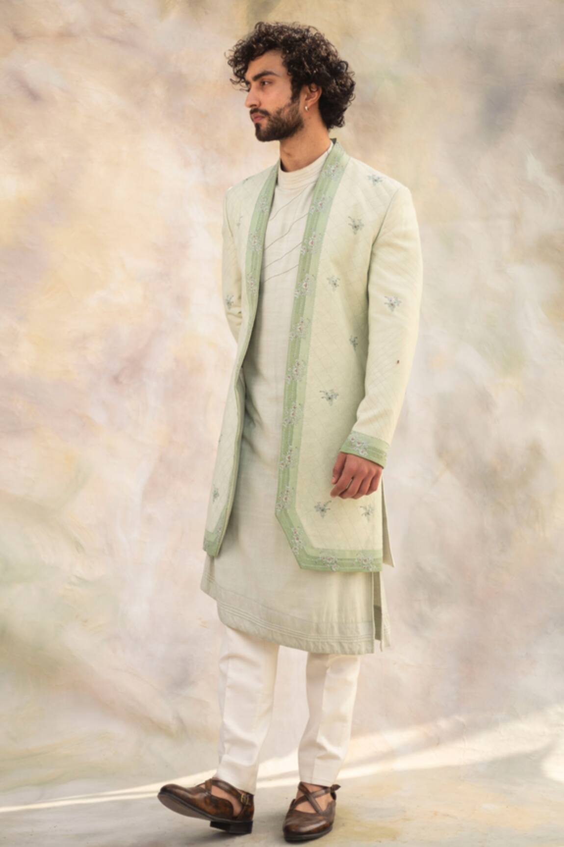 Jatin Malik Embroidered Jacket & Kurta Set