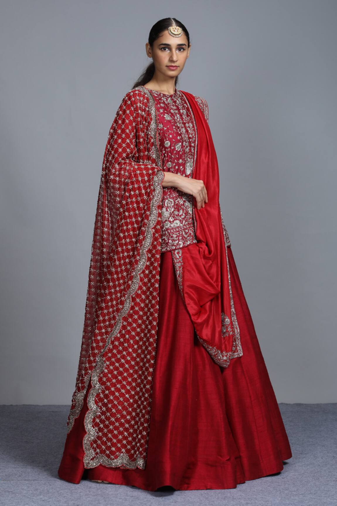Jayanti Reddy Embroidered Tunic Lehenga Set 