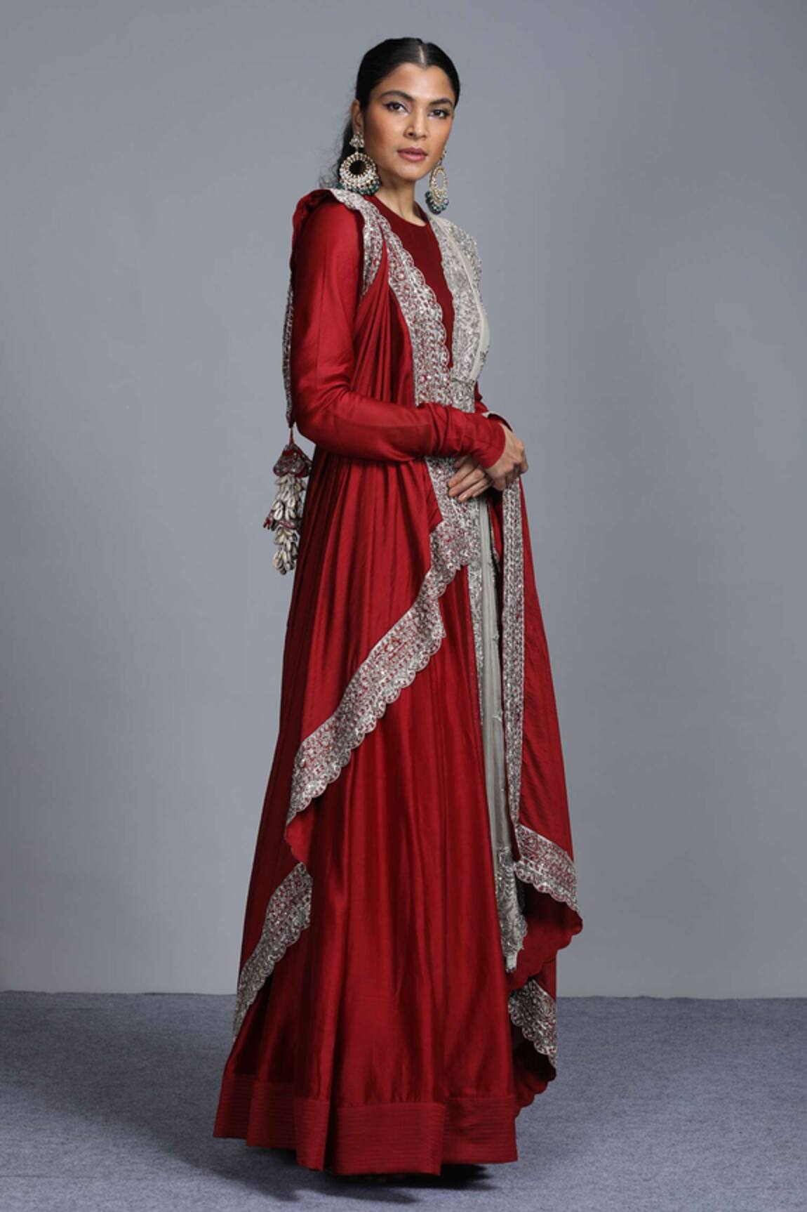 Jayanti Reddy Chanderi Silk Anarkali Set 