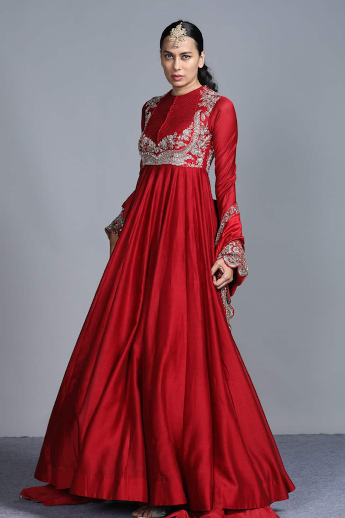 Jayanti Reddy Silk Anarkali with Dupatta 