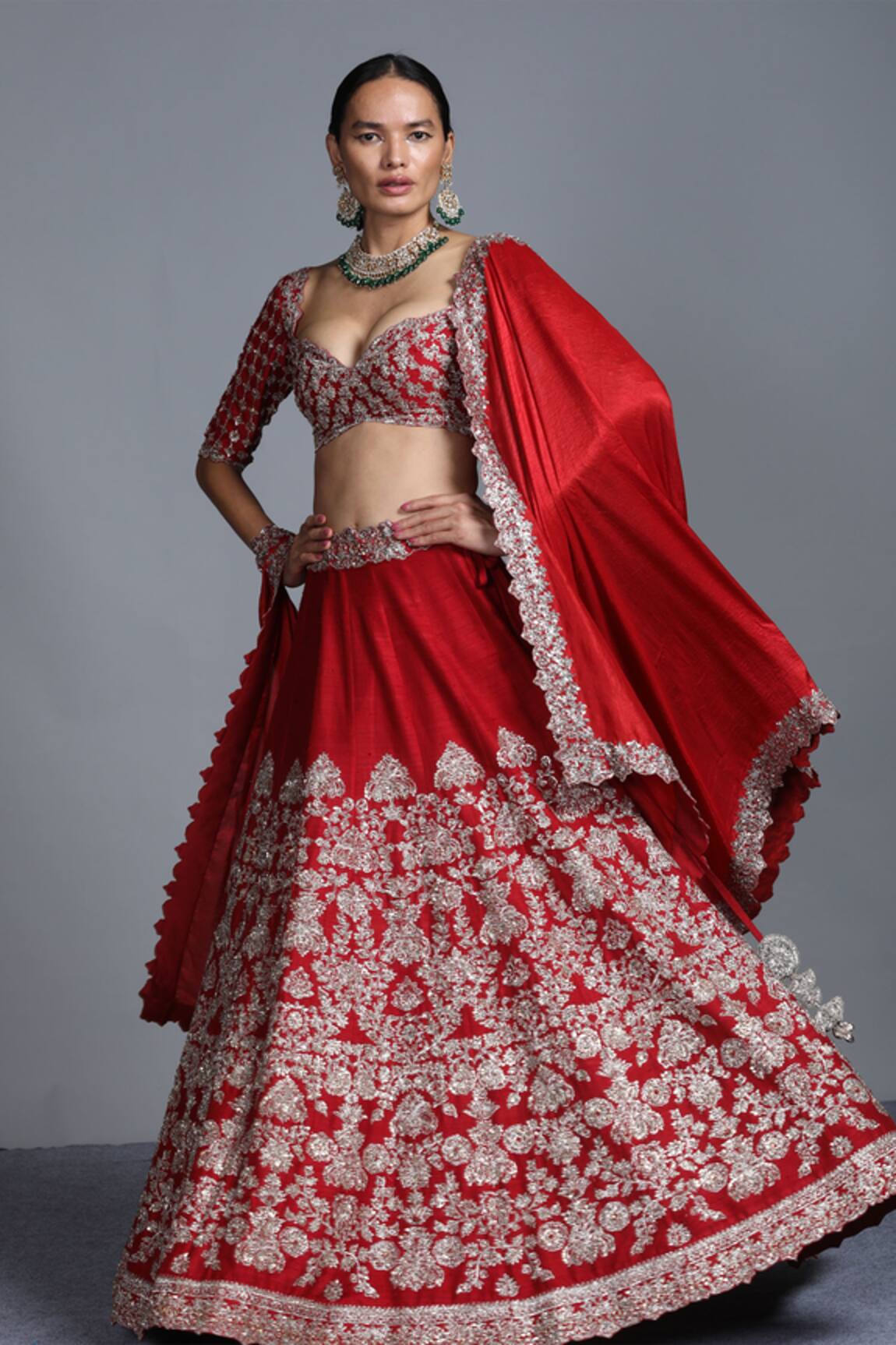 Jayanti Reddy Silk Bridal Lehenga Set 