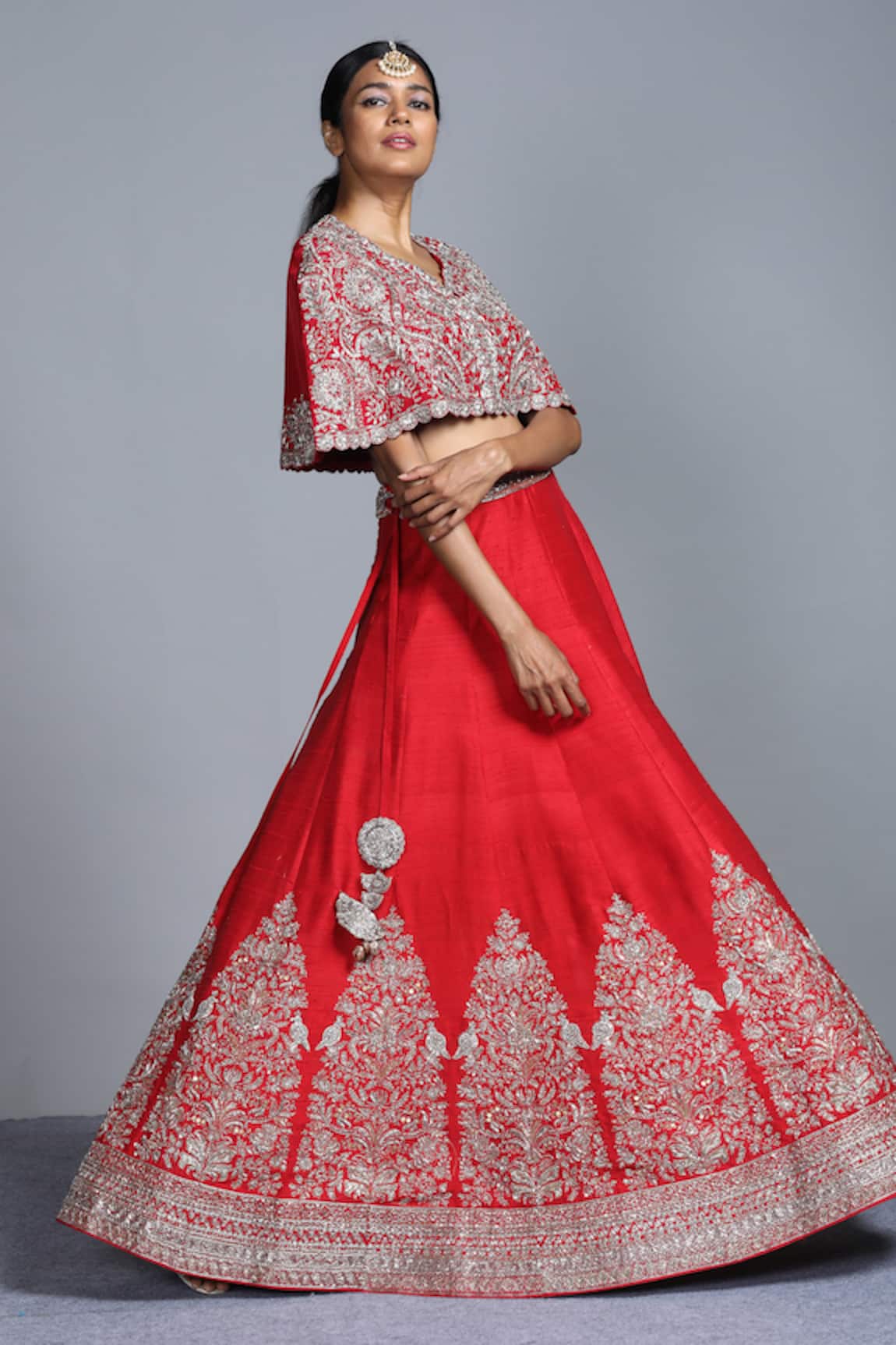 Jayanti Reddy Silk Capelet & Lehenga Set 