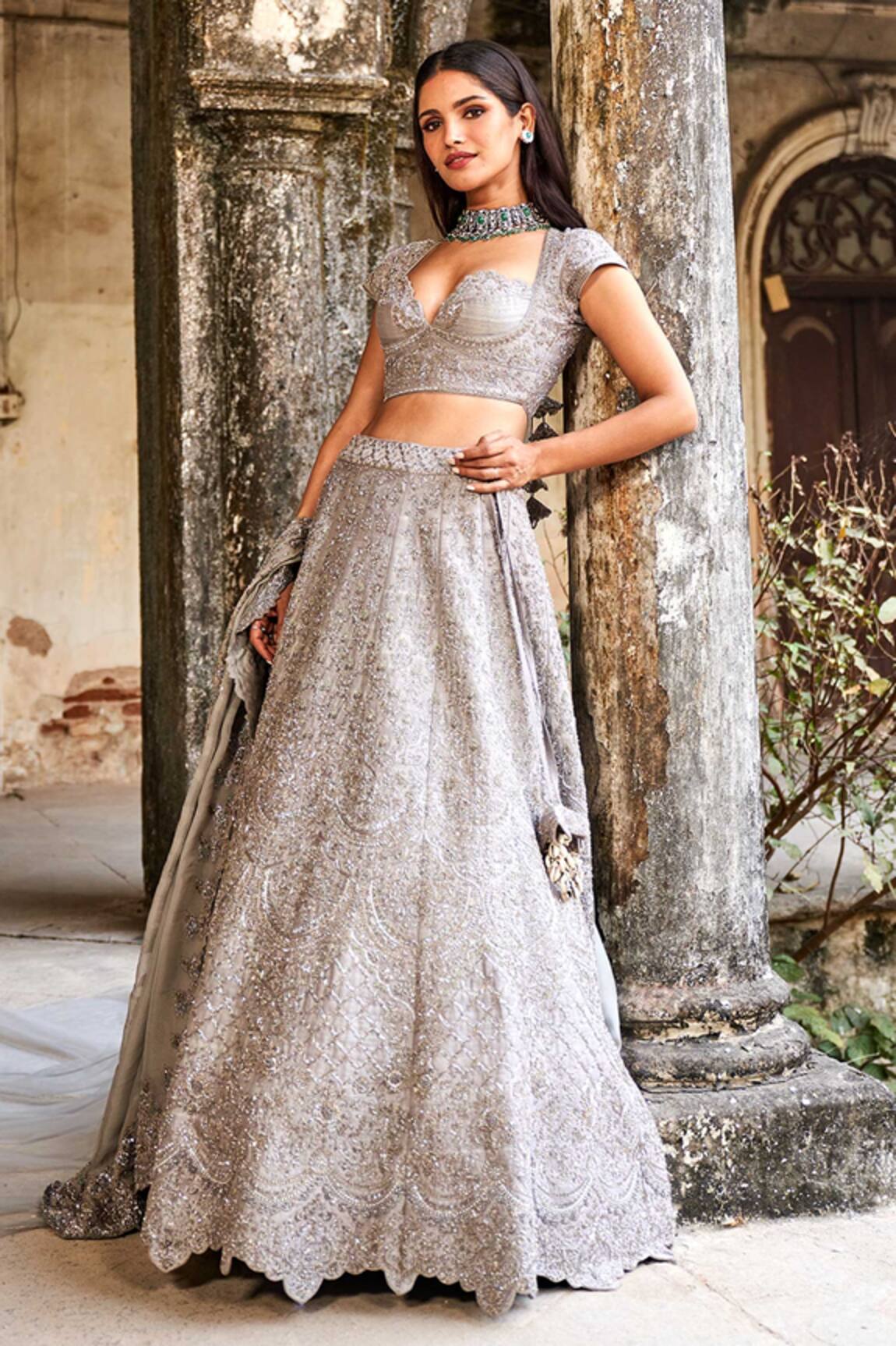 Jayanti Reddy Zardozi Maze Embroidered Bridal Lehenga Set 