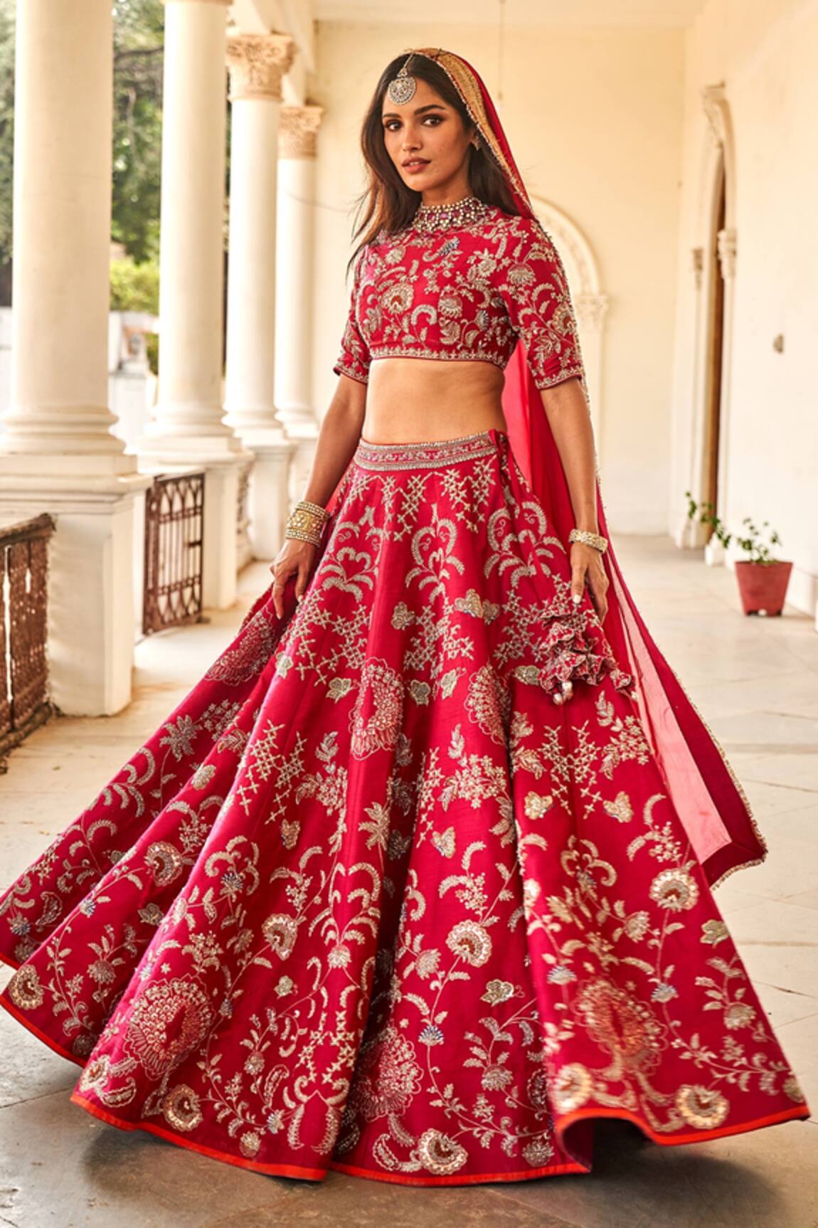 Jayanti Reddy Gota Embroidered Bridal Lehenga Set 