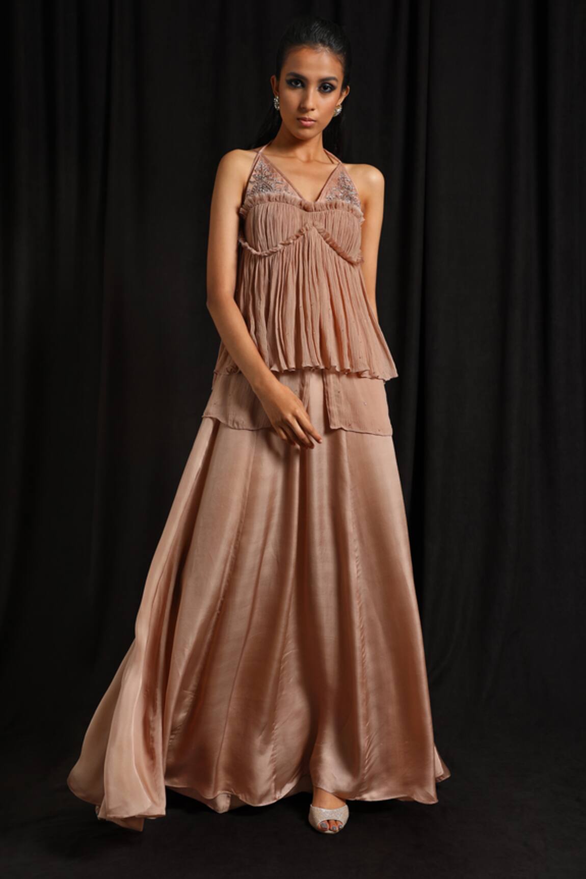 Jyoti Sachdev Iyer Embroidered Layered Dress