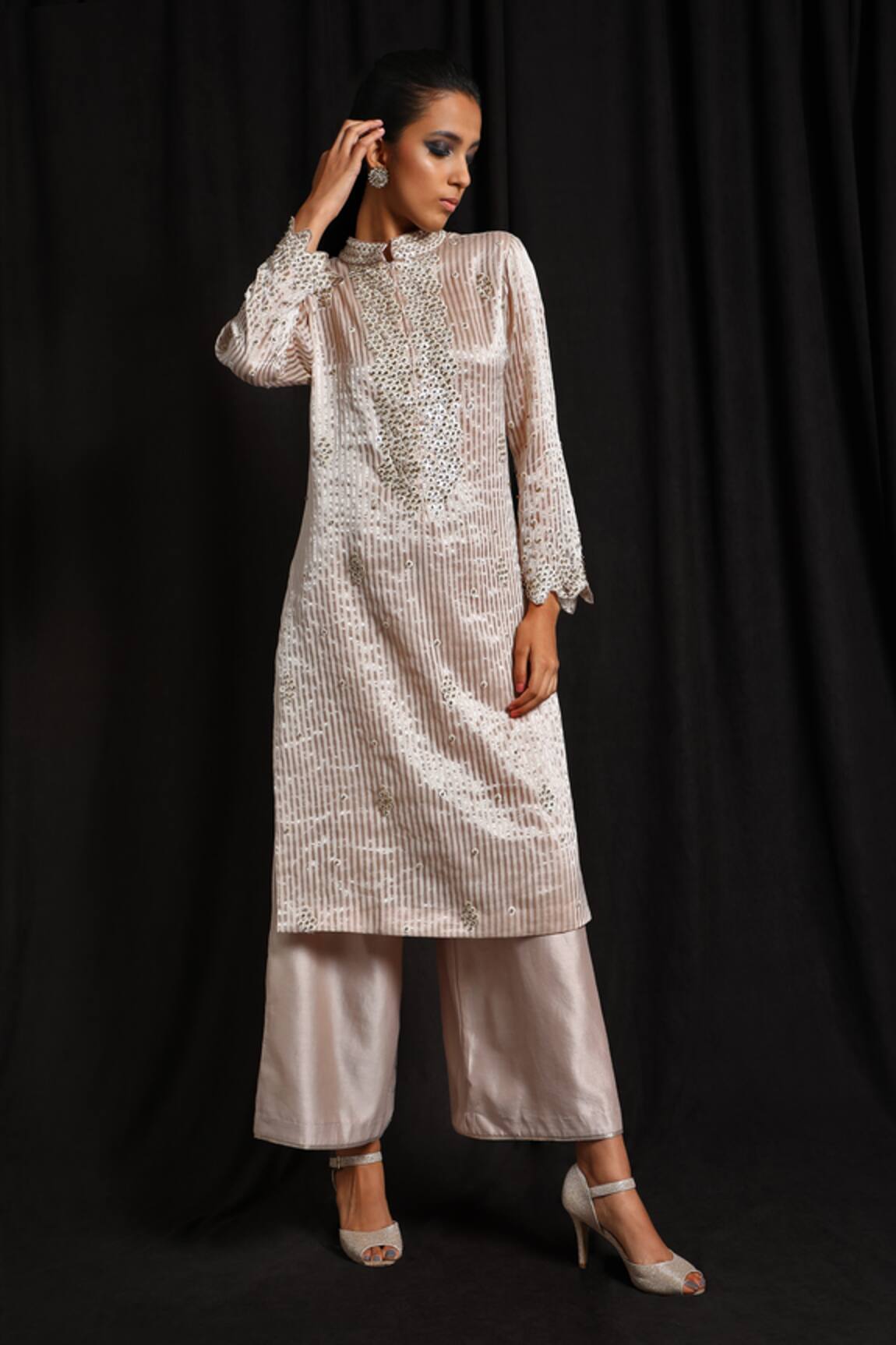 Jyoti Sachdev Iyer Chanderi Kurta & Pant Set