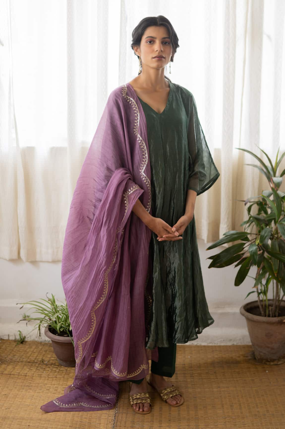 Juanita by Shubhda Handwoven Banarasi Zari Kurta Set