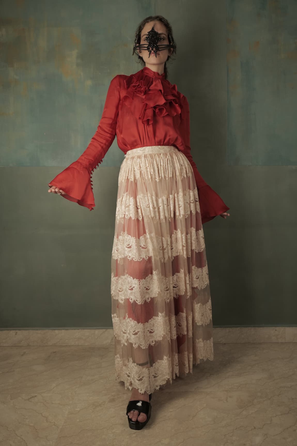 Nidhi Yasha Lace Embroidered Skirt