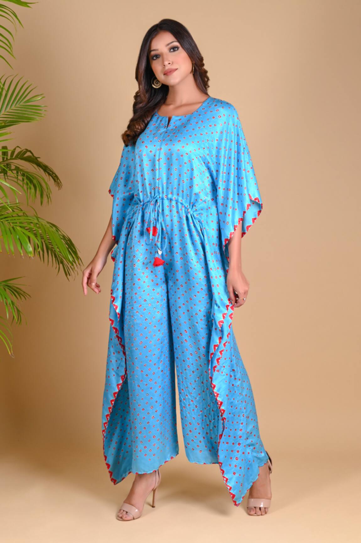 Dyelogue Gajji Silk Bandhani Jumpsuit 