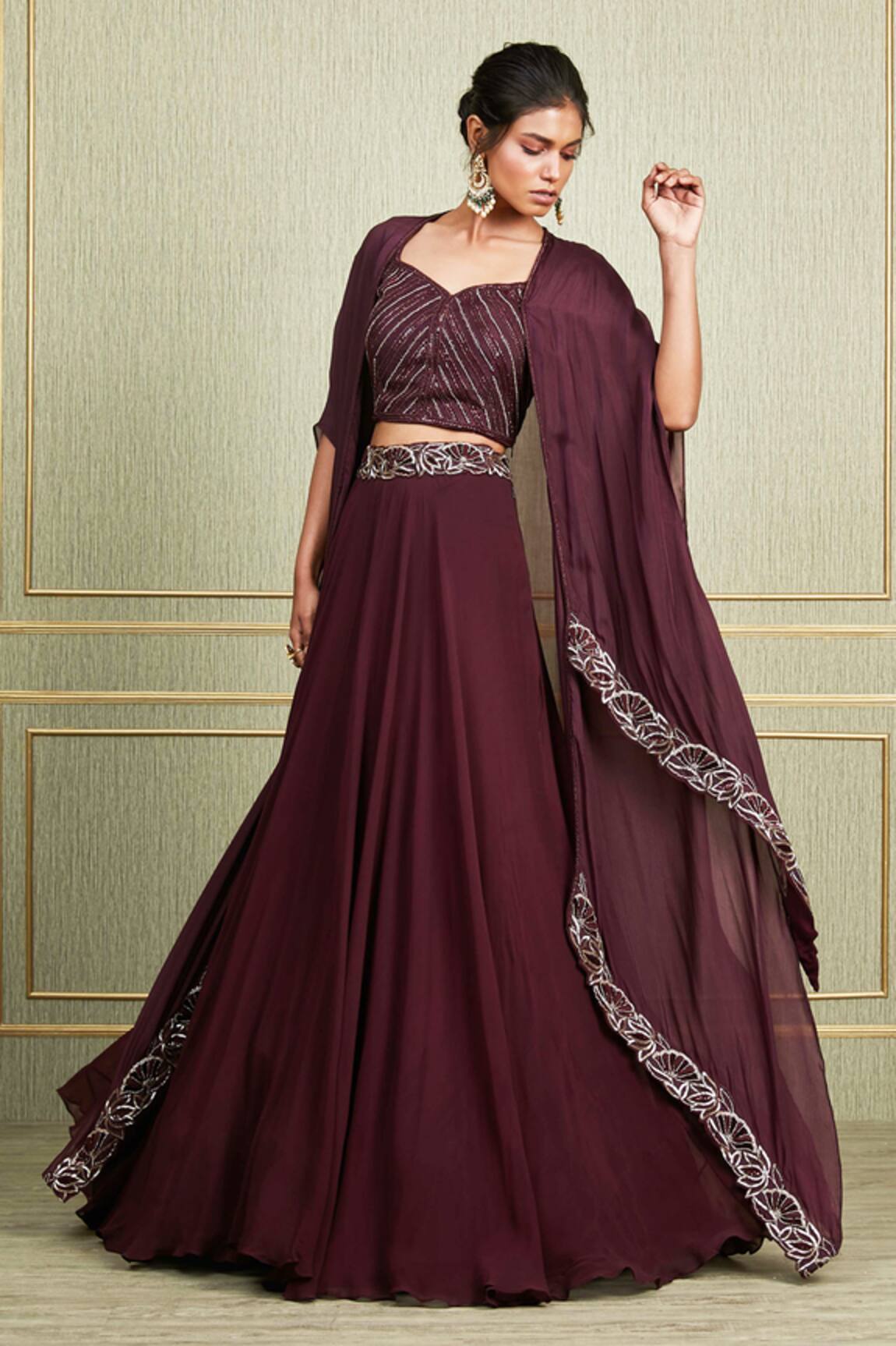 Charu and Vasundhara Layered Cape Lehenga Set
