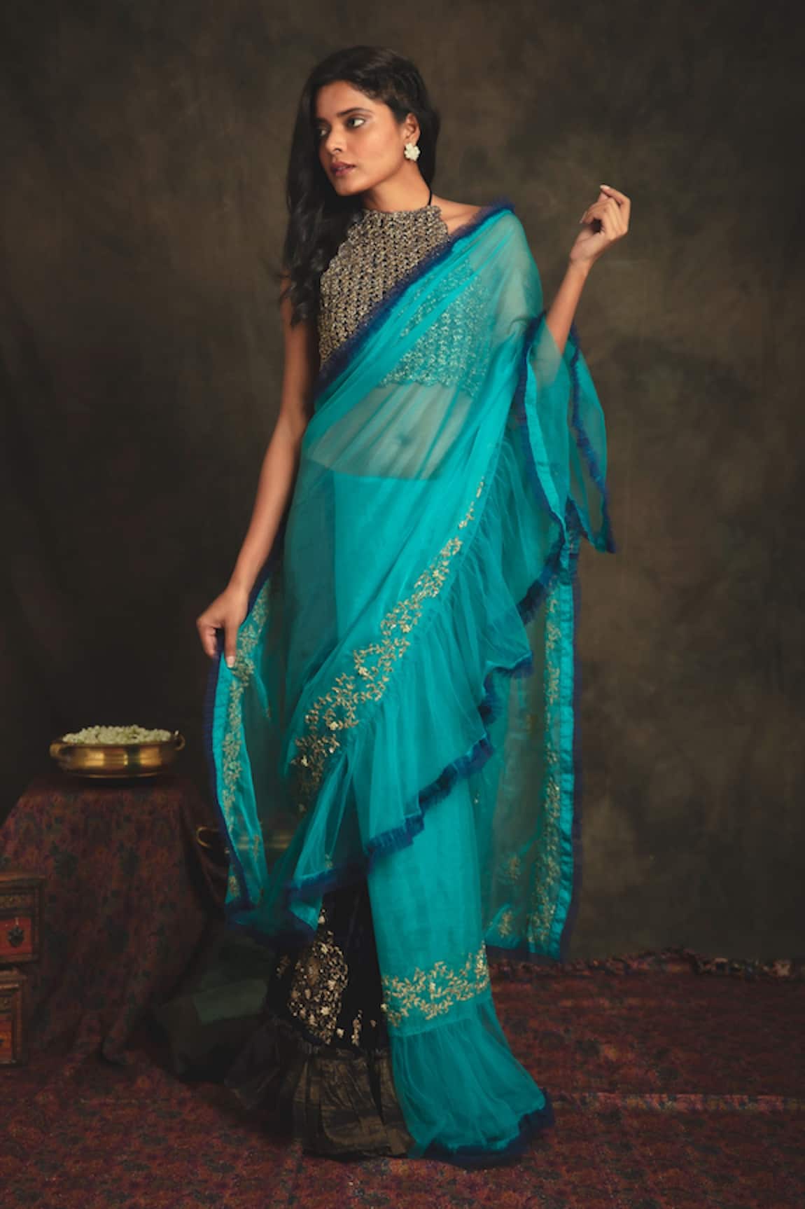 Nikita Vishakha Vaidehi Draped Saree Set 