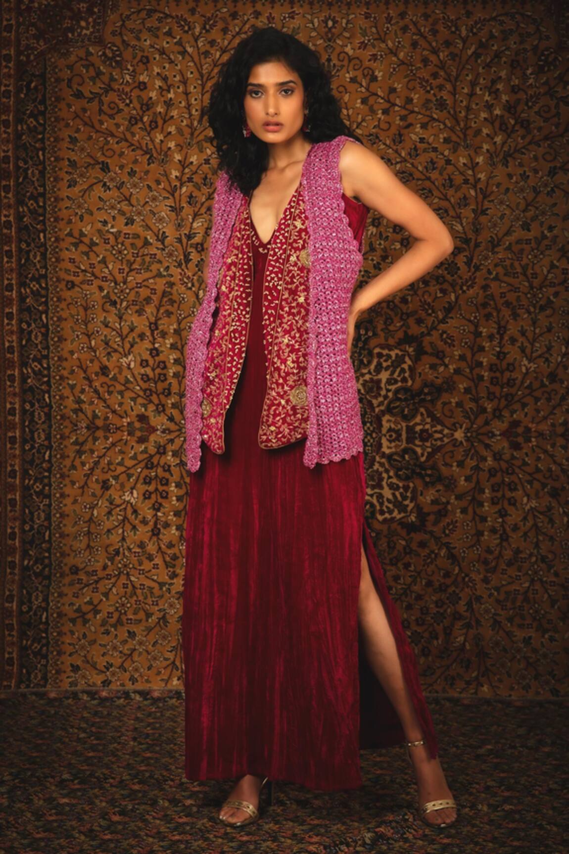 Nikita Vishakha Zeenat Slit Gown With Jacket