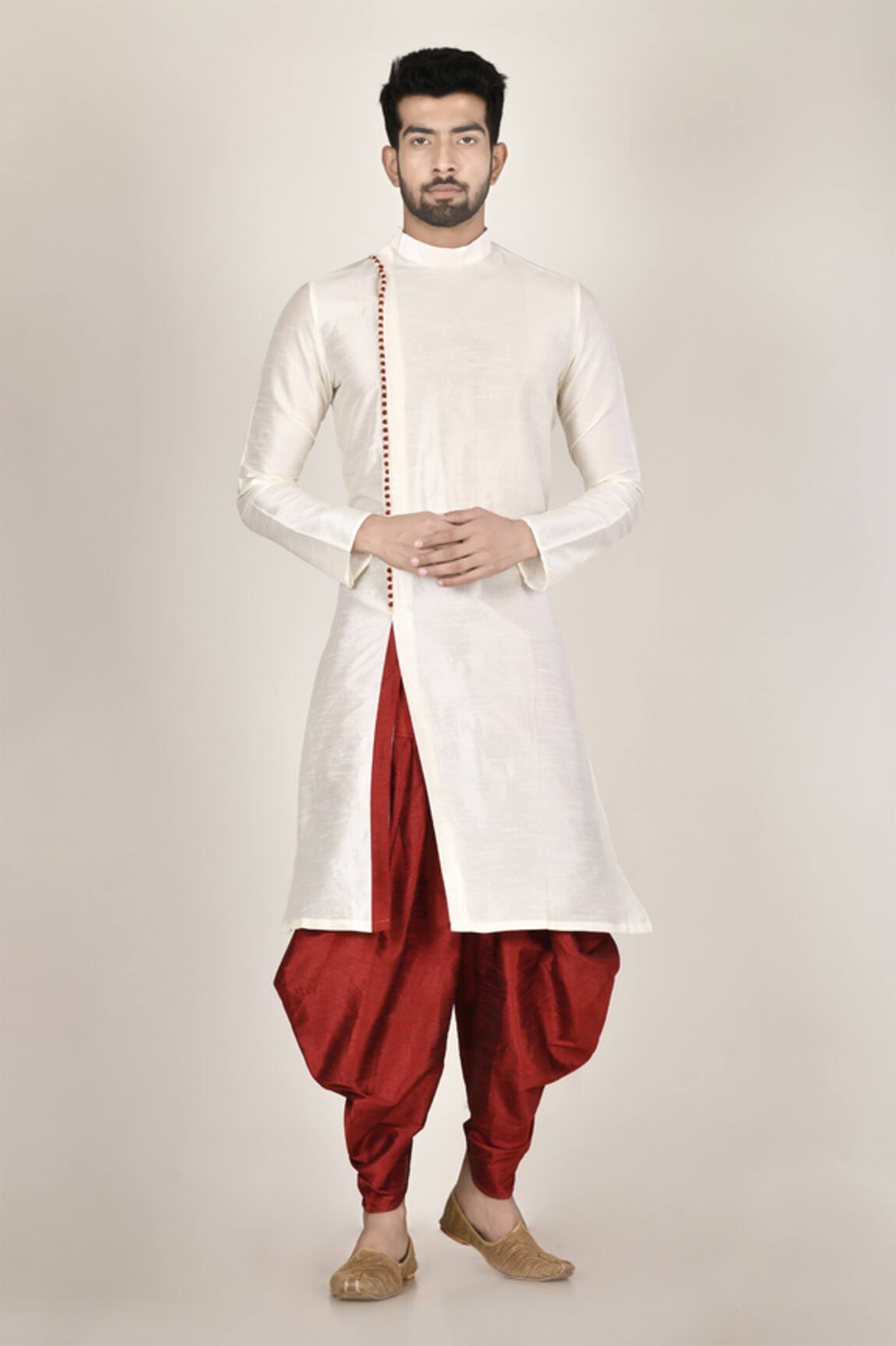 Aryavir Malhotra Silk Kurta & Dhoti Pant Set