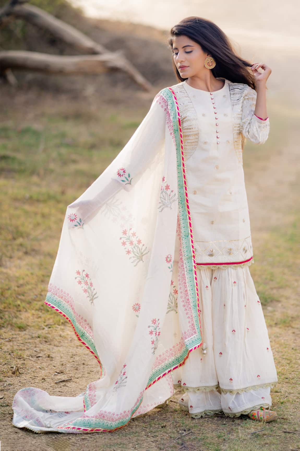 Kaia Embroidered Kurta Sharara Set