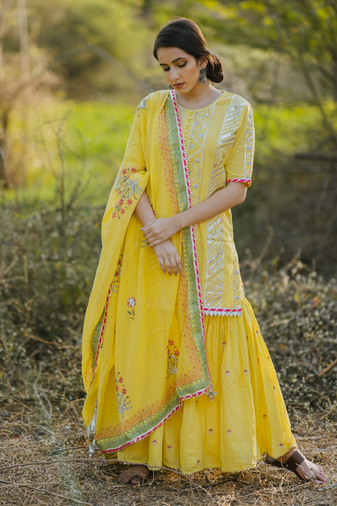 Kaia Embroidered Kurta Sharara Set