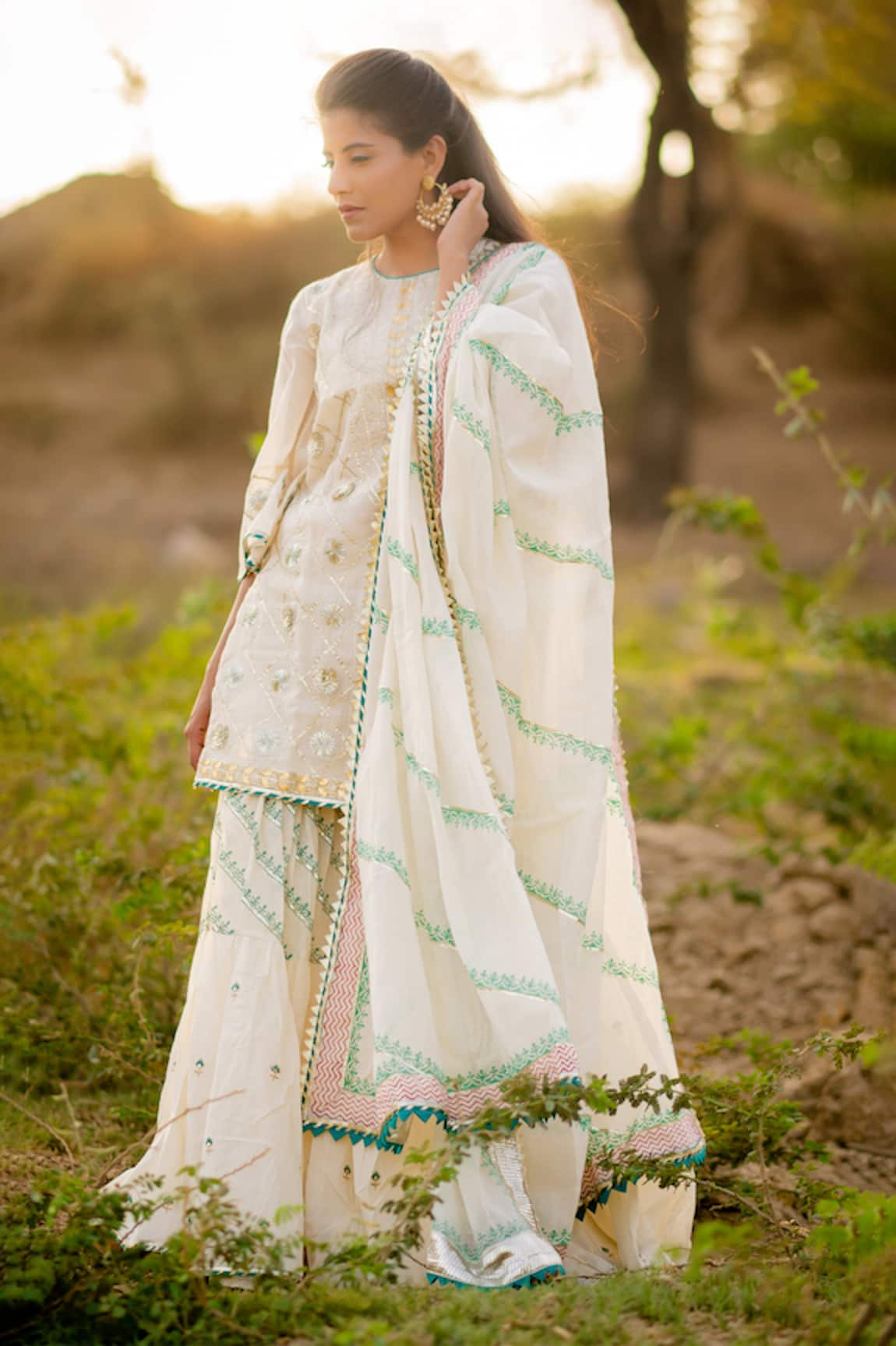 Kaia Embroidered Kurta Sharara Set