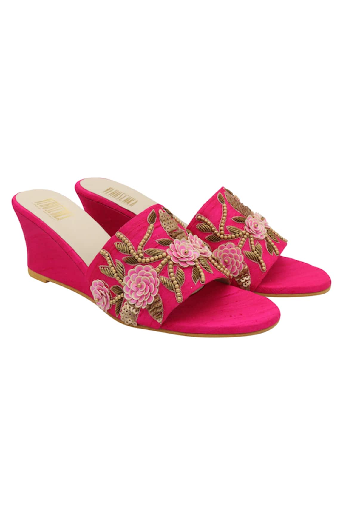 Veruschka by Payal Kothari Floral Embroidered Wedges