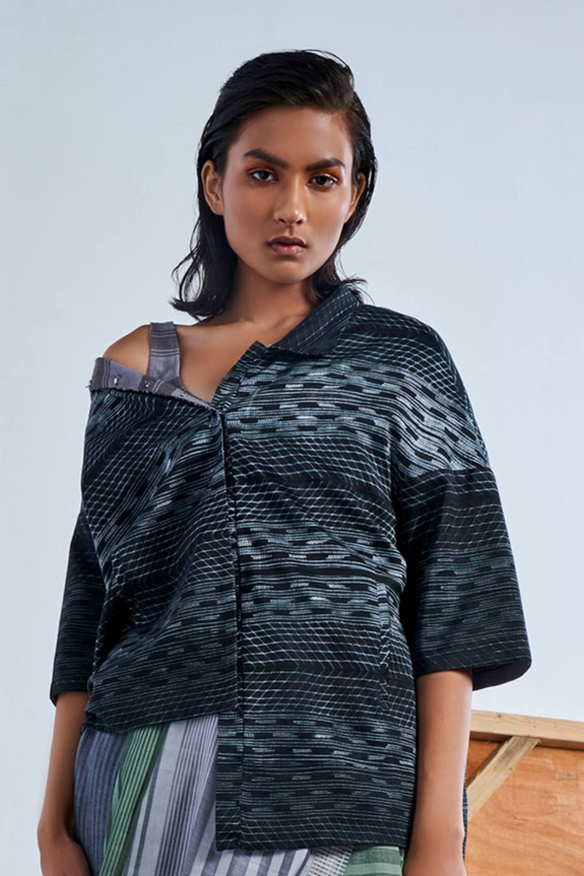 Urvashi Kaur Shibori Chanderi Silk Jacket