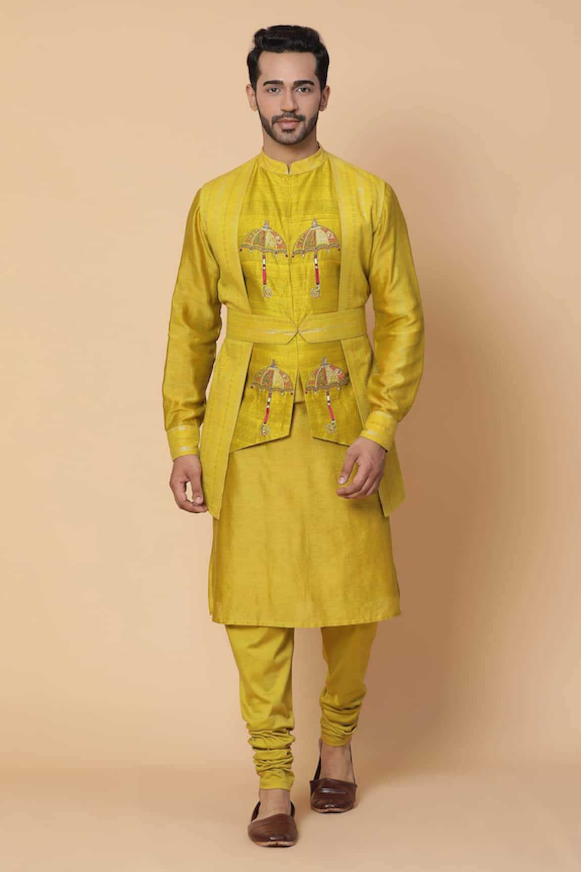 Kudrat Couture Layered Embroidered Kurta Set