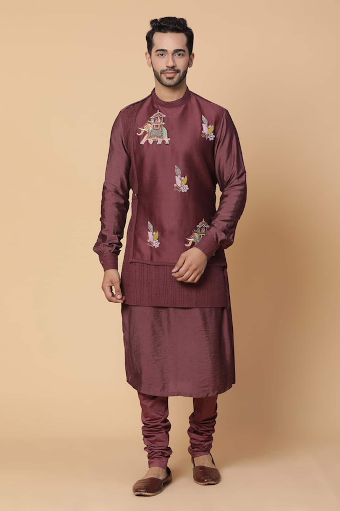 Kudrat Couture Layered Kurta & Churidar Set