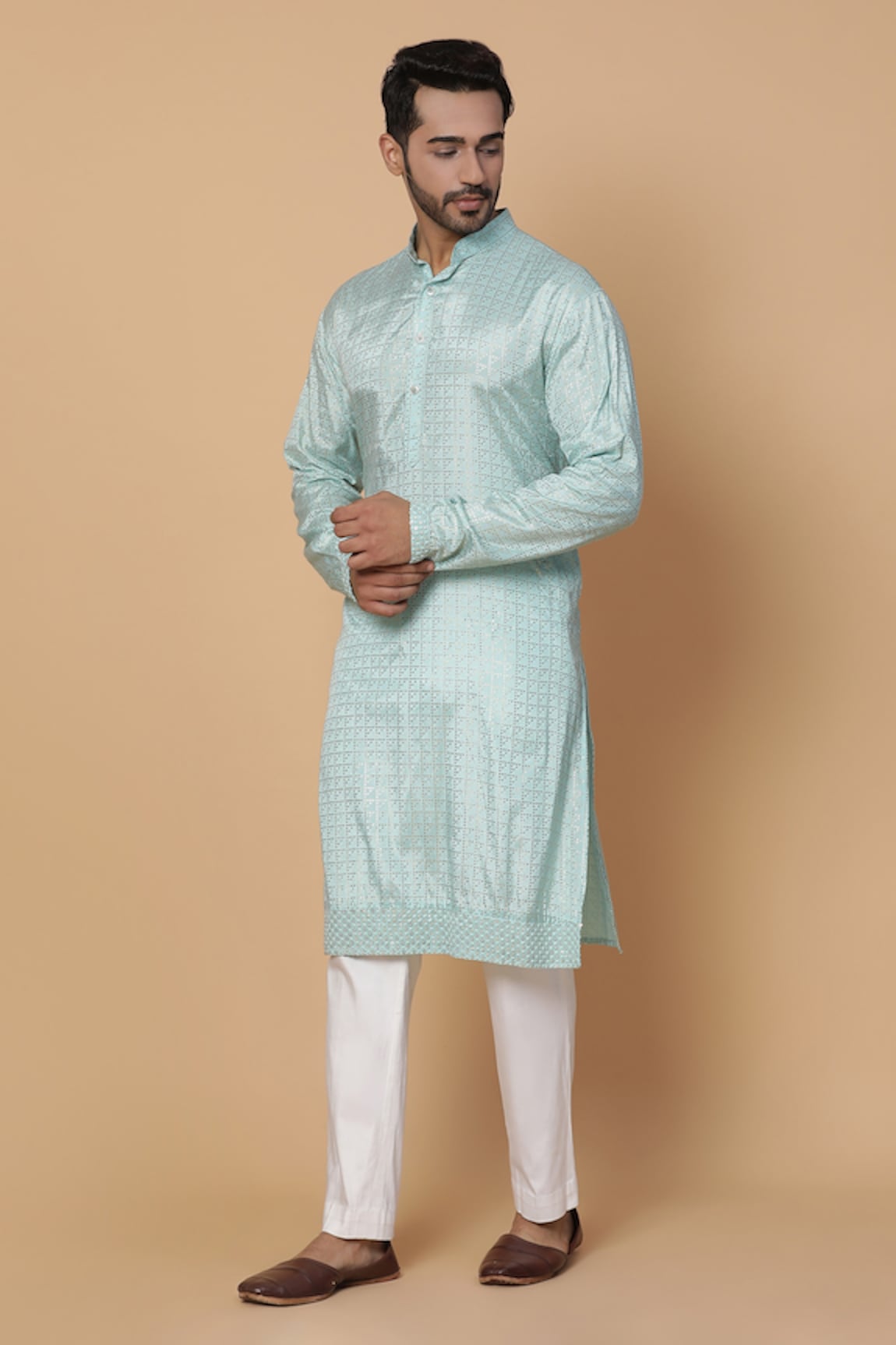 Kudrat Couture Geometric Print Kurta & Pant Set