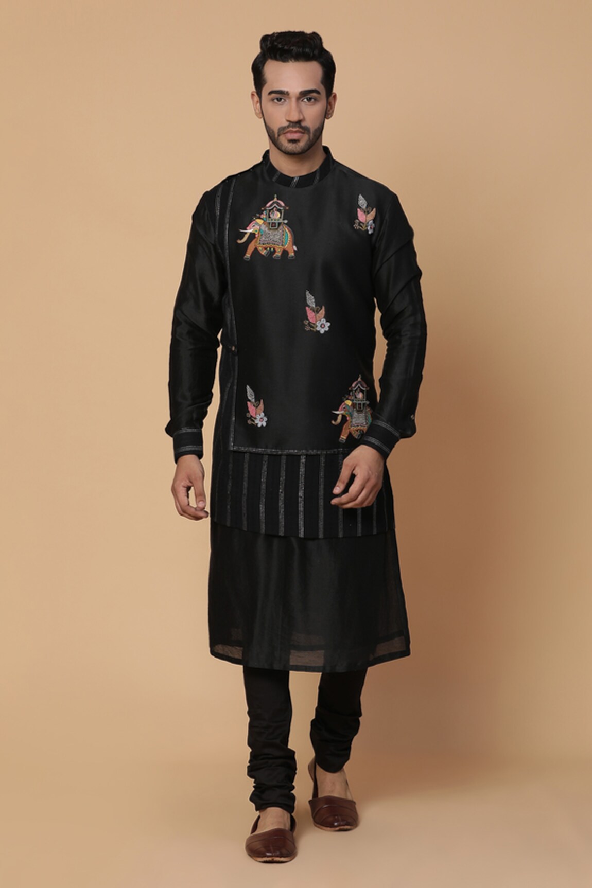 Kudrat Couture Layered Kurta & Churidar Set