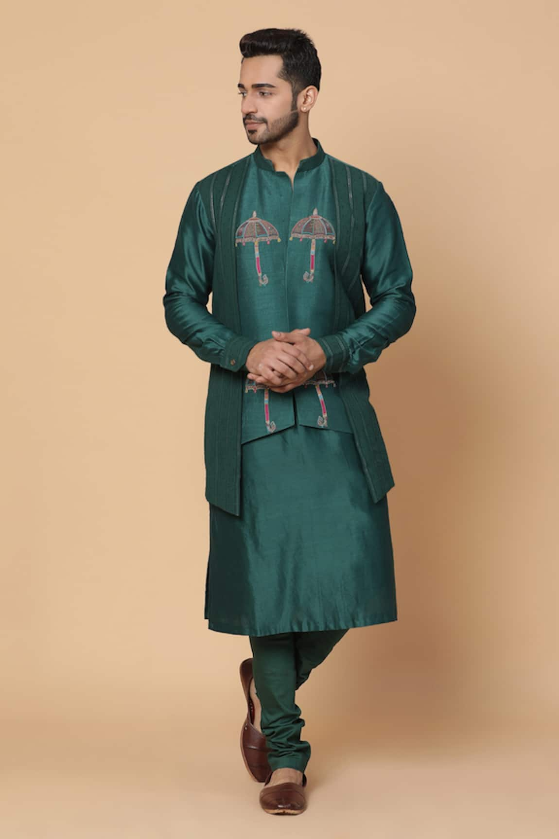 Kudrat Couture Umbrella Embroidered Kurta Set