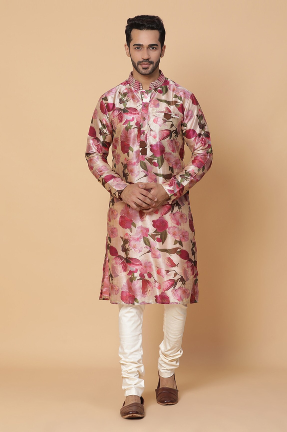 Kudrat Couture Cherry Blossom Print Kurta