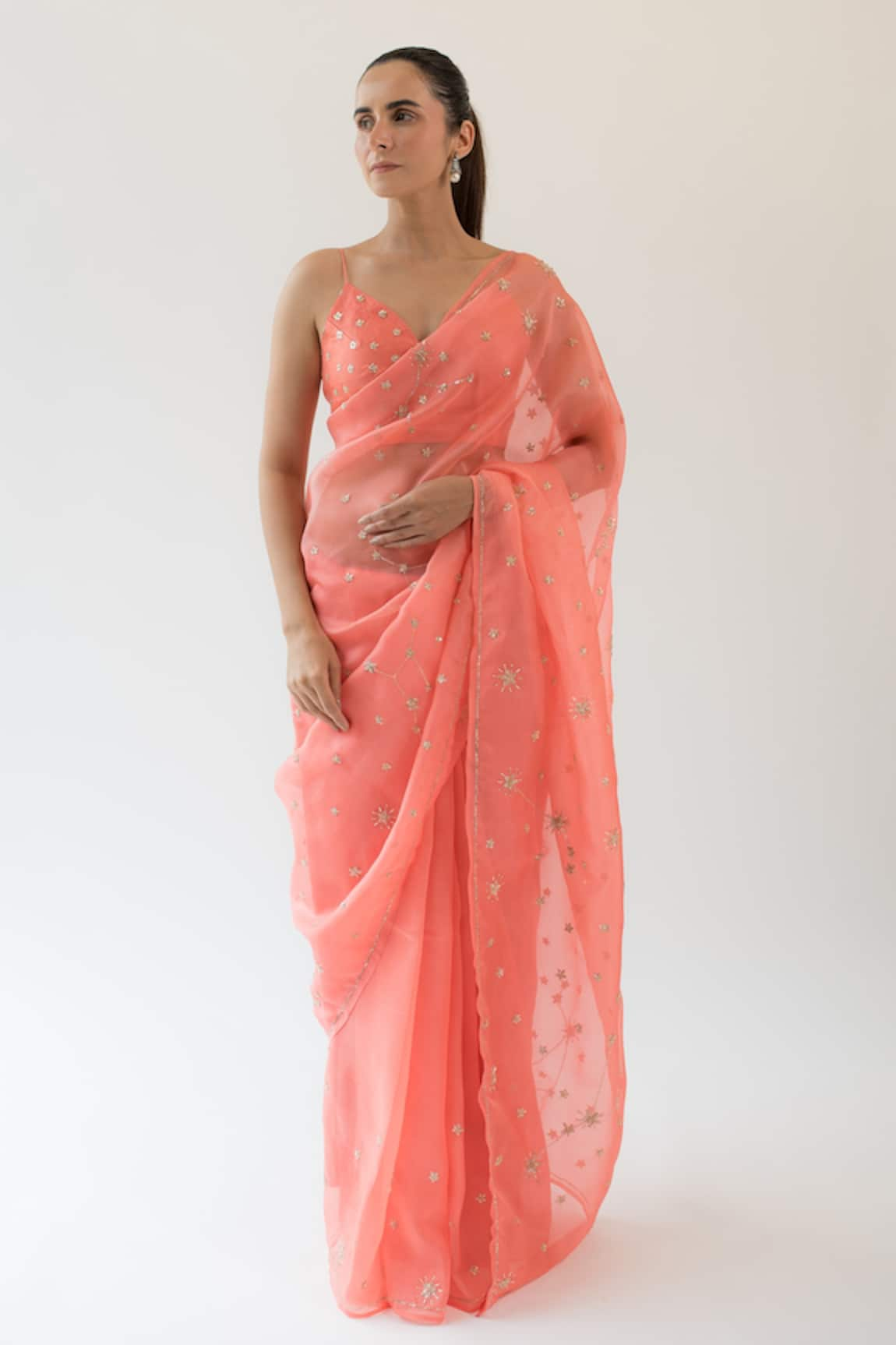 Kapardara Star Embroidered Saree