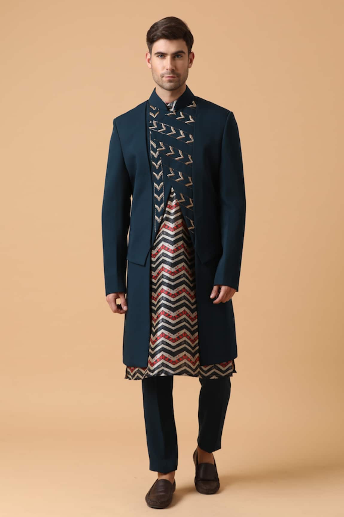 Kudrat Couture Embroidered Jacket & Kurta Set