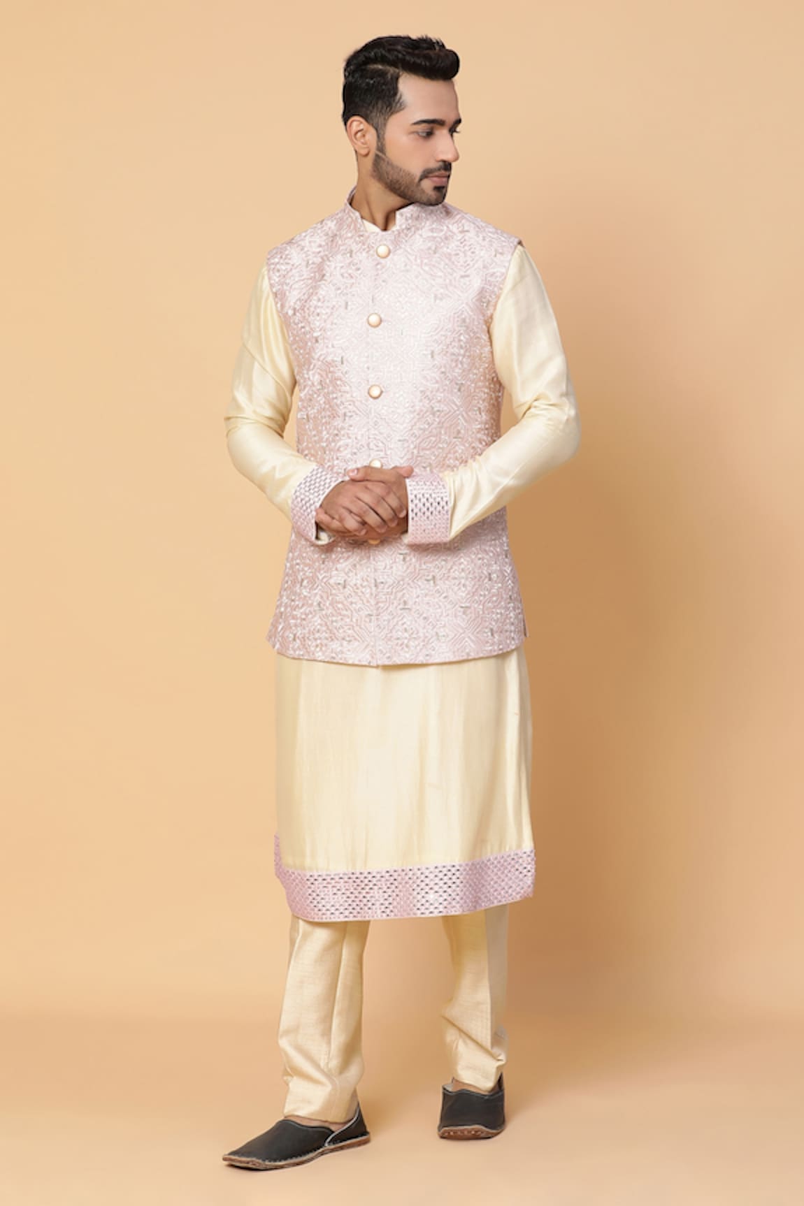 Kudrat Couture Embroidered Bundi & Kurta Set