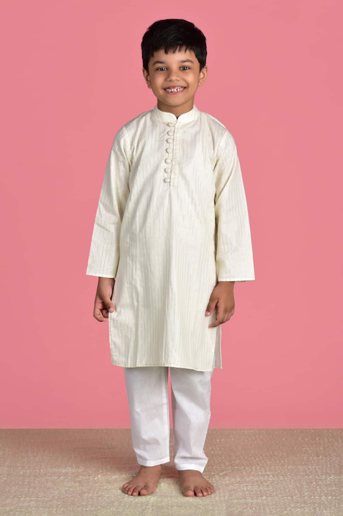 THE COTTON STAPLE Striped Kurta Set 