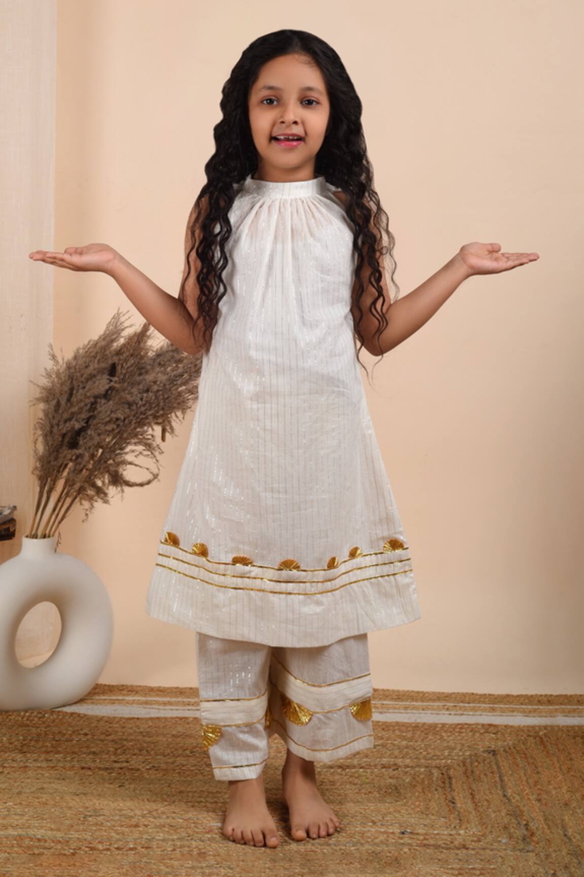 THE COTTON STAPLE Heer Gota Embroidered Kurta Palazzo Set