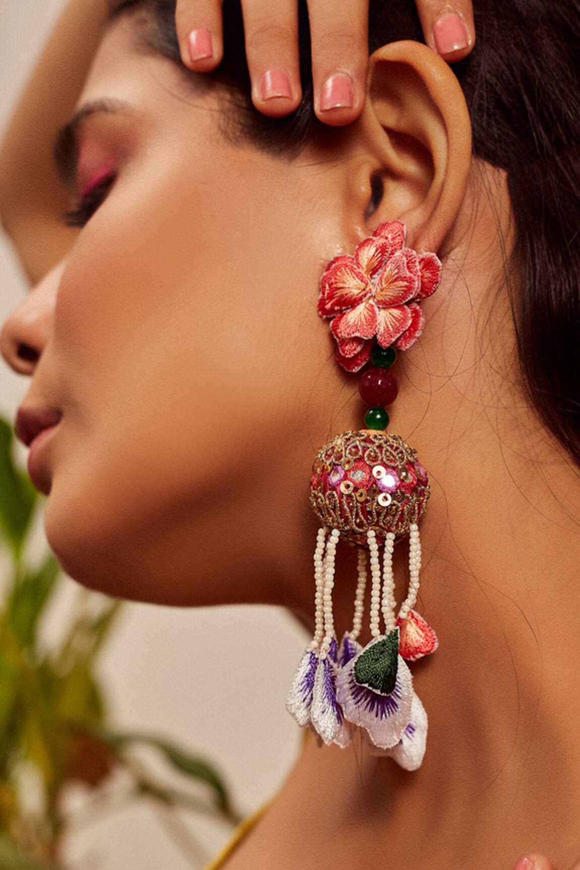 Kanyaadhan by DhirajAayushi Floral Shape Dangler Earrings