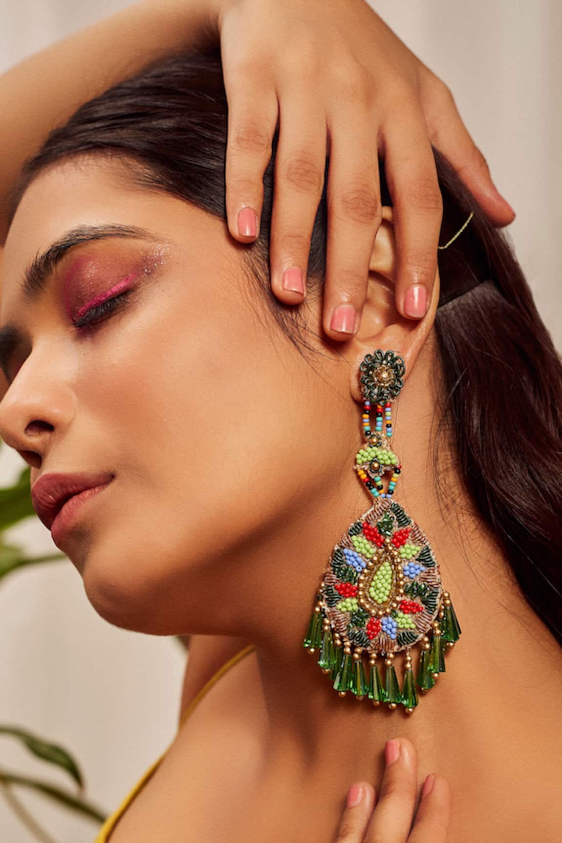 Kanyaadhan By Dhirajaayushi Stone Embroidered Earrings 