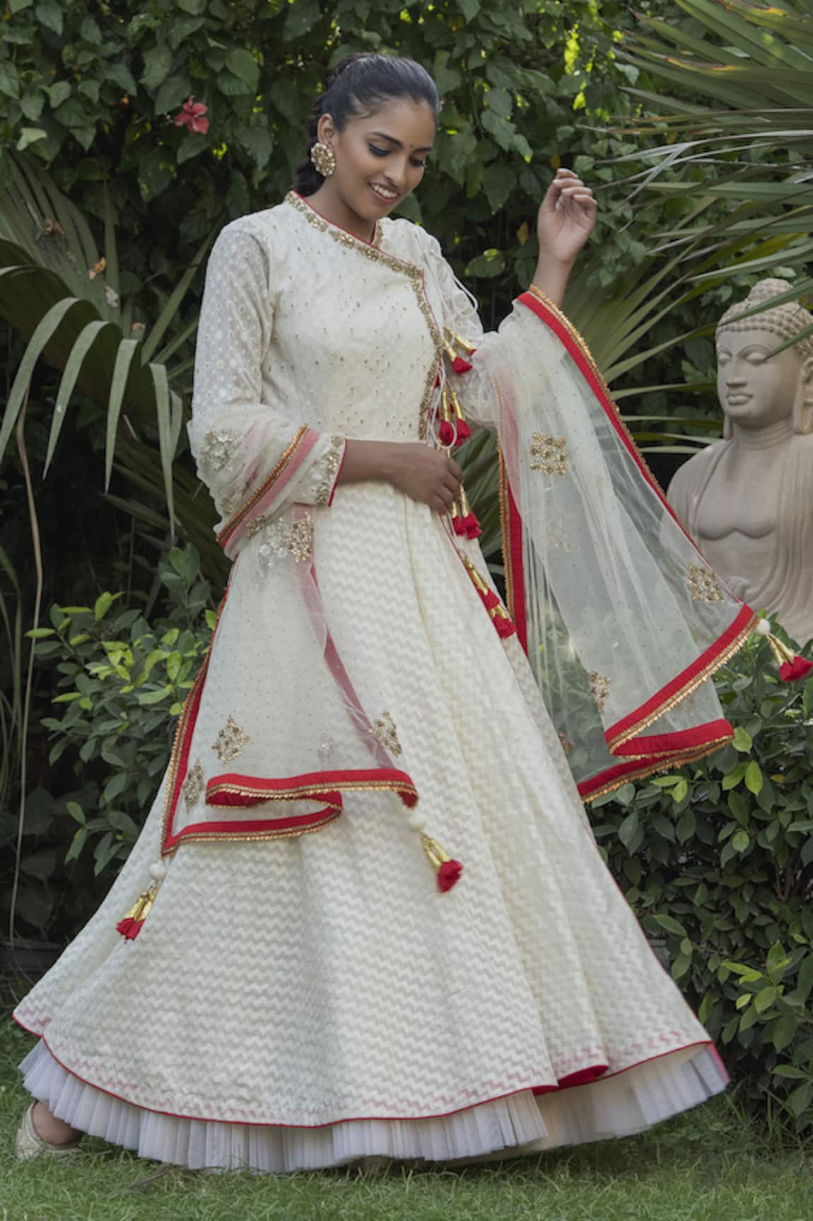 Nikasha Handwoven Banarasi Cotton Angrakha Set