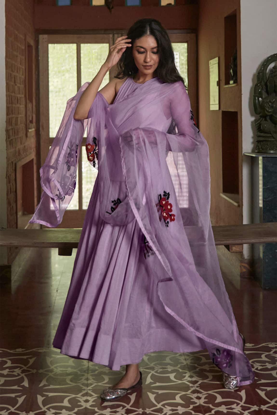 Peeli Dori Organic Dyed Anarkali with Dupatta