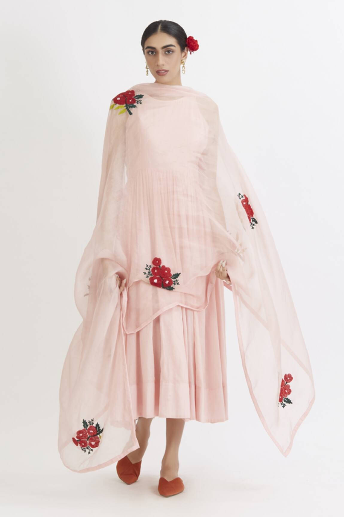 Peeli Dori Anarkali With Hand Embroidered Dupatta