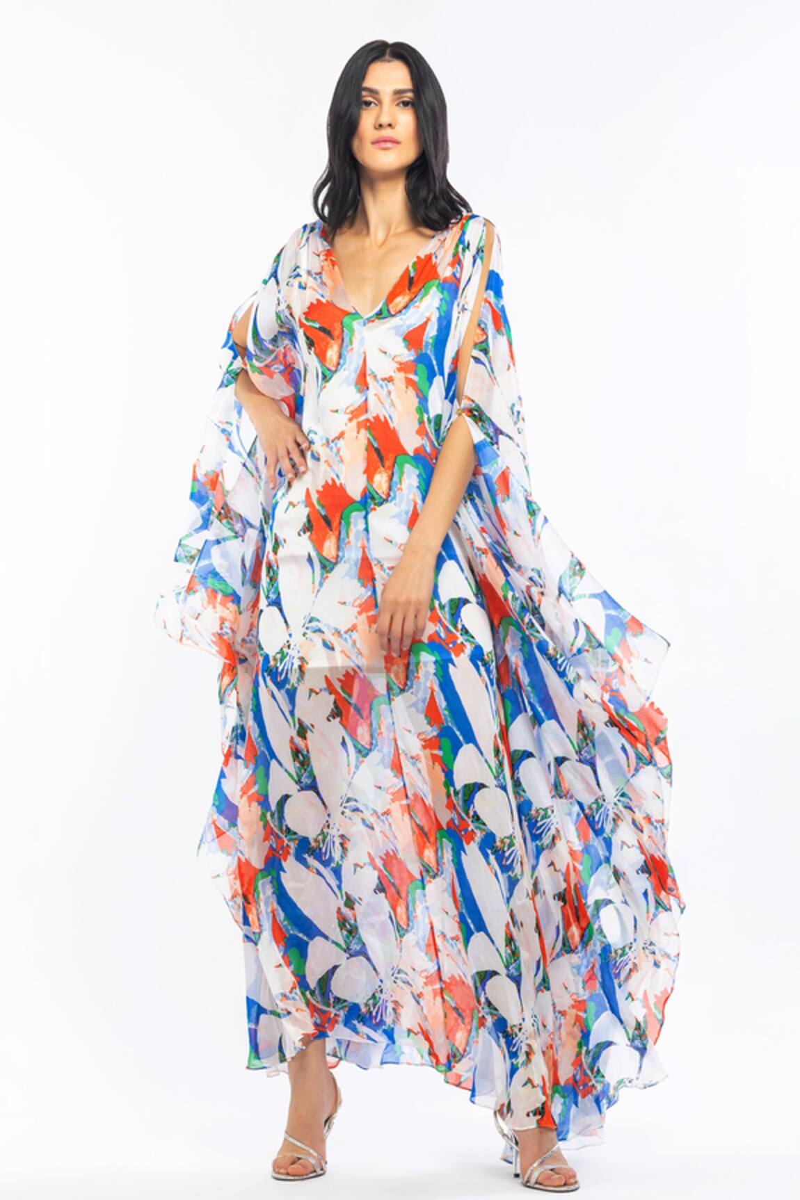 Mandira Wirk Resort Abstract Print Kaftan 