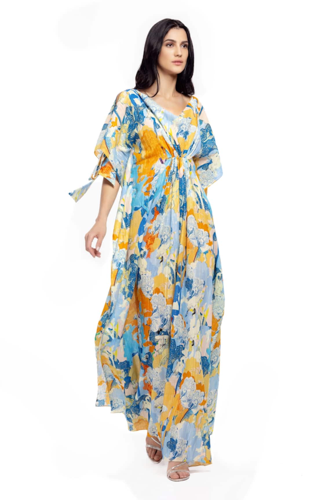 Mandira Wirk Resort Tropical Print Kaftan