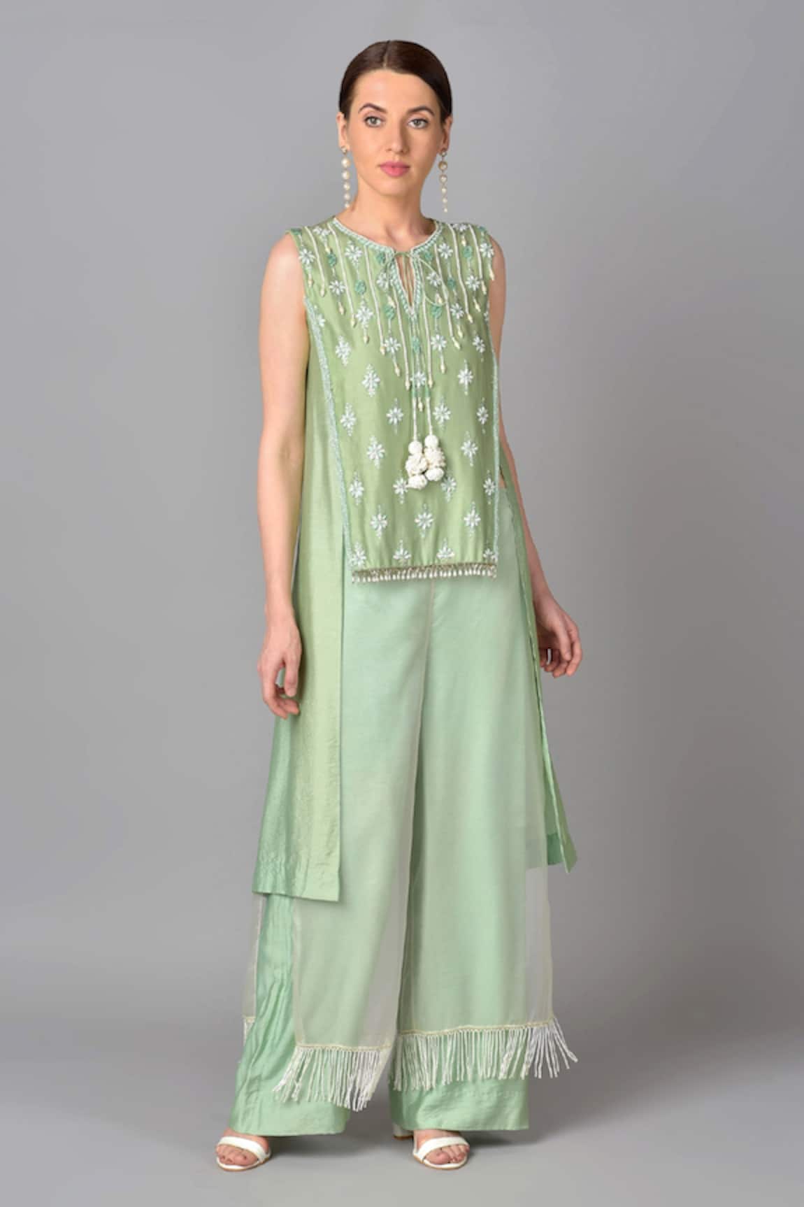 Keith Gomes Chanderi Silk Tunic & Palazzo Set
