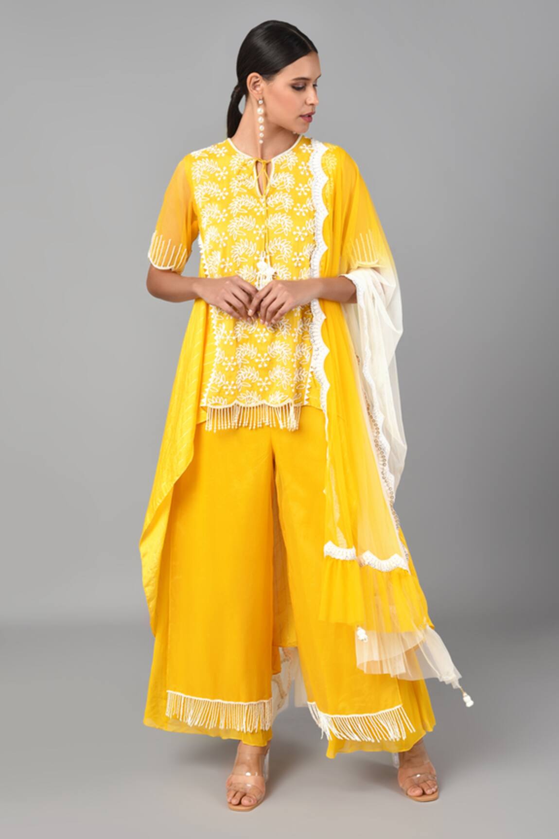 Keith Gomes Chanderi Silk Kurta Palazzo Set 