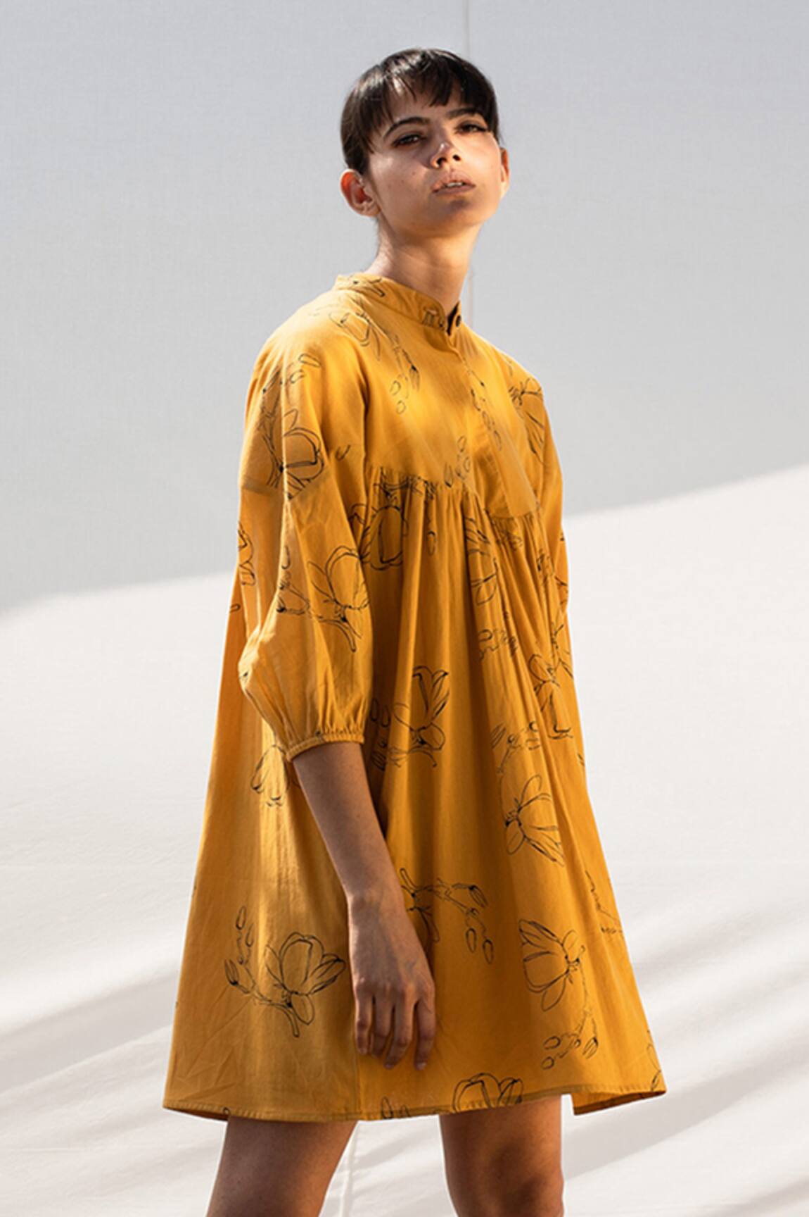 Kharakapas Printed A-line Cotton Dress