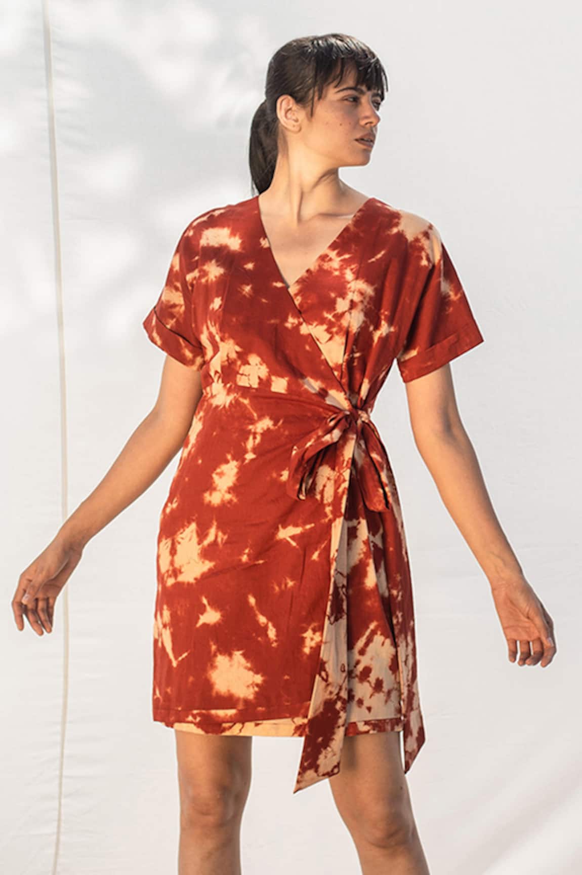 Kharakapas Tie-Dye Wrap Dress