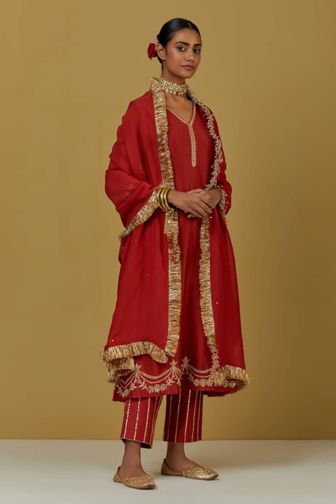 Ikshita Choudhary Chanderi Silk Kurta Pant Set